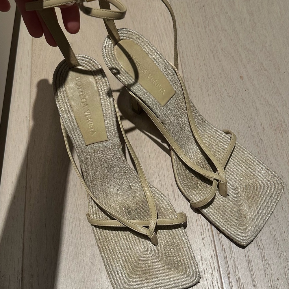 Bottega Veneta Beige Strappy Heels